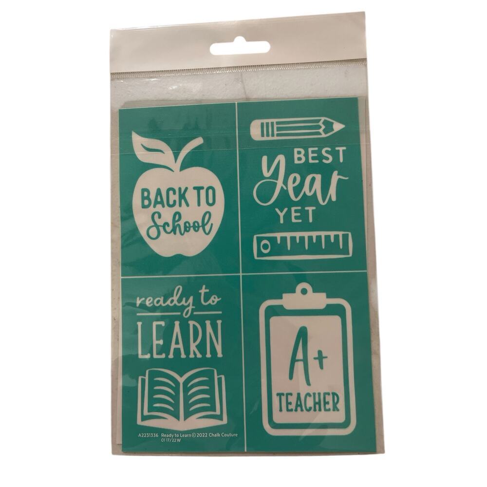 Chalk Couture 5X7 New ‎ Reusable Transfer "Ready To Learn"